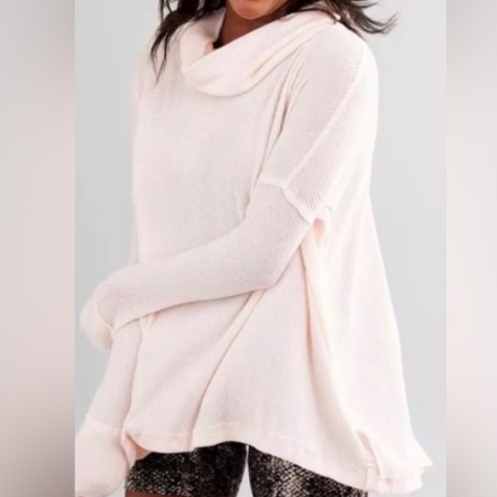 FREE PEOPLE Cozy JUICY RIBBED TUNIC Pink S NWT